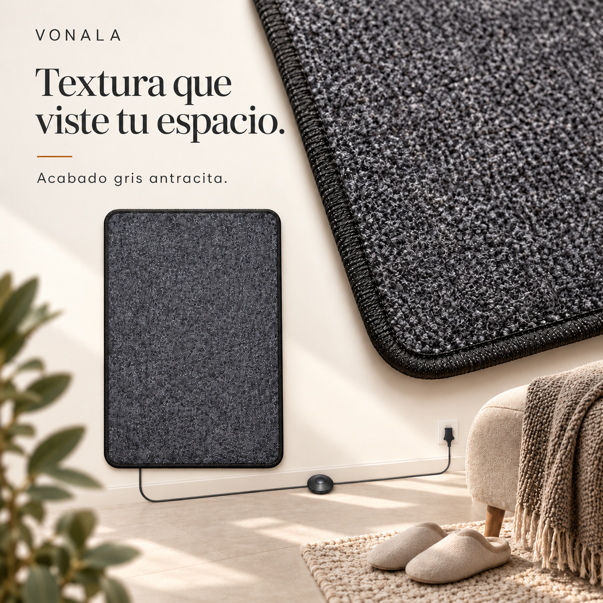 VONALA Alfombra calefactora eléctrica para pies — 3 tamaños