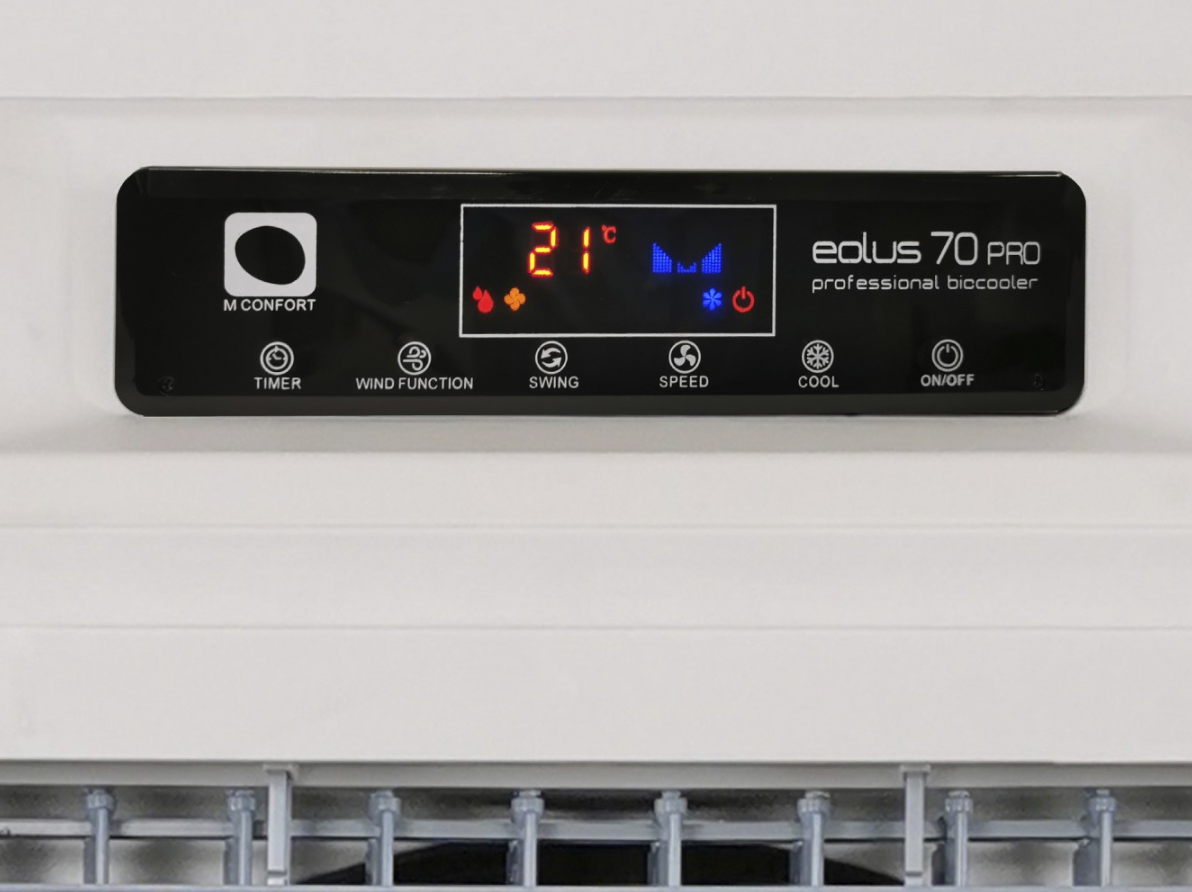 VONALA EOLUS 70 PRO - Climatizador Evaporativo Industrial 7.000 m³/h, Cobertura hasta 100 m², Depósito 50L, 230W
