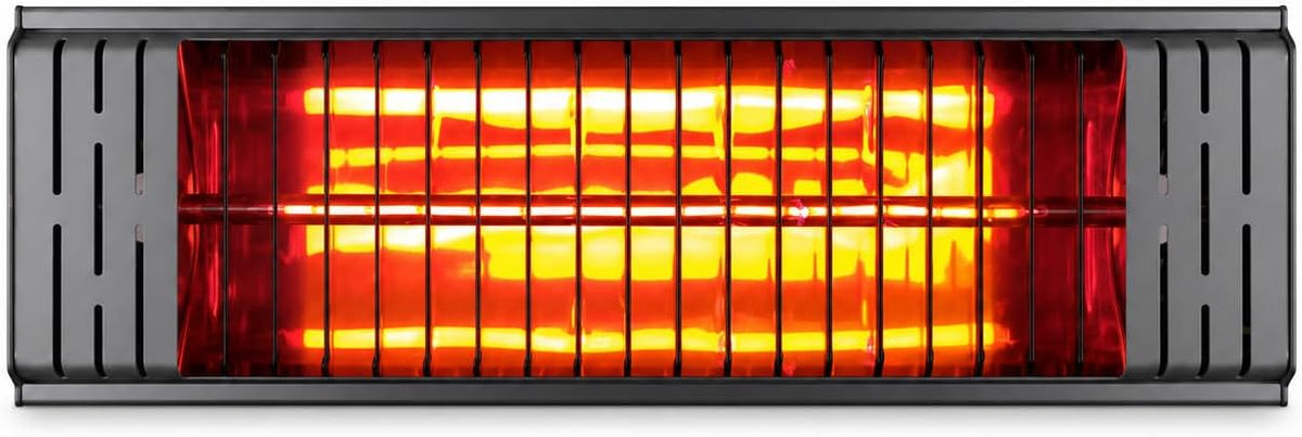 VONALA TERRAL P2000 Calefactor Infrarrojo de Pared para Terrazas, 2000 W, Onda Corta, Lámpara de Baja Luminosidad, IPX4, Anclajes Incluidos