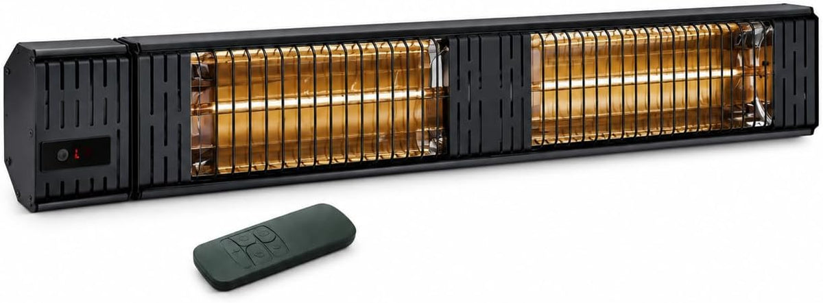 VONALA TERRAL PM3000 Calefactor Infrarrojo de Pared para Terrazas, 1500/3000 W, Onda Corta, Baja Luminosidad, Mando a Distancia, Temporizador 24 h, IPX4
