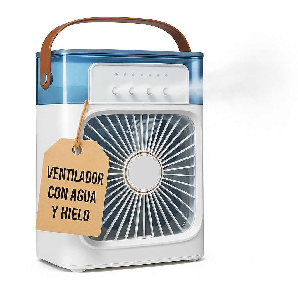 Ventilador de Escritorio con Nebulizador y Temporizador Cubemist