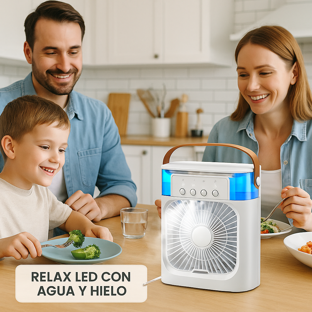 Ventilador de Escritorio con Nebulizador y Temporizador Cubemist