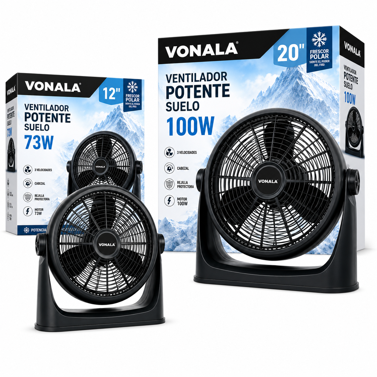 VONALA Ventilador de Suelo Potente para Hogar, Oficina y Espacios Amplios