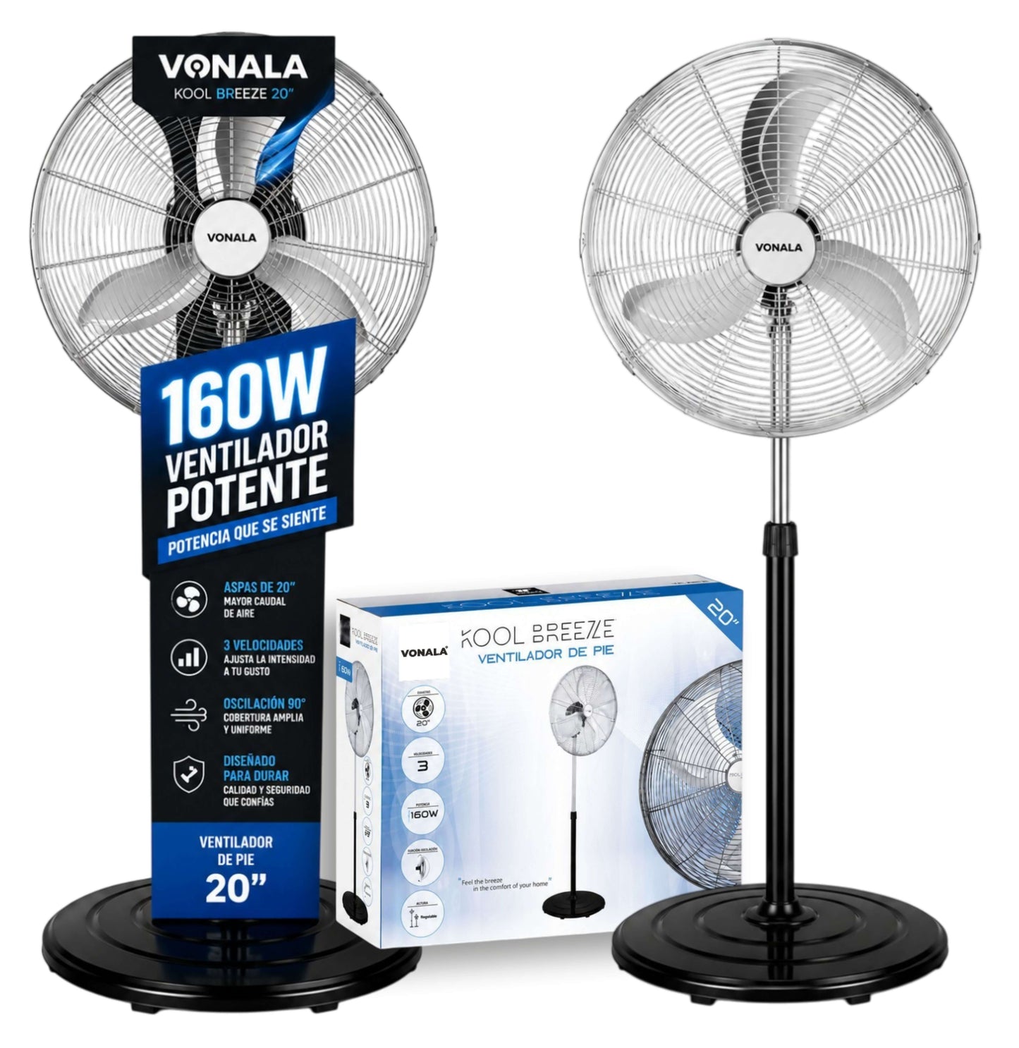 Ventilador Industrial de Pie 160W (Vonala Premium)