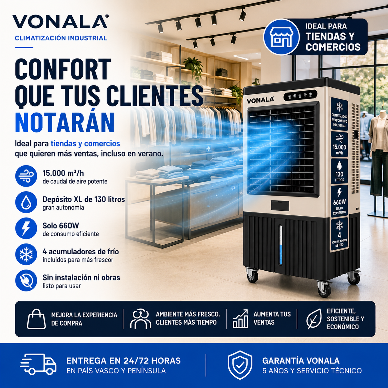 VONALA ARCTIC130 Climatizador Evaporativo Industrial