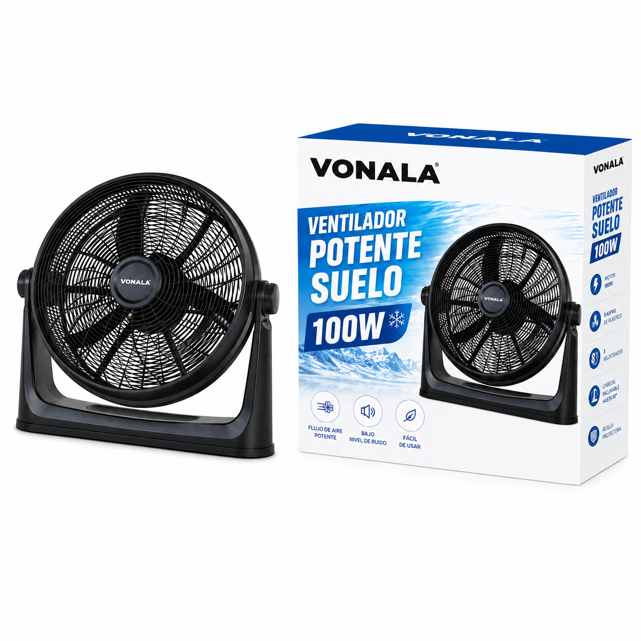 VONALA Ventilador de Suelo Potente para Hogar, Oficina y Espacios Amplios
