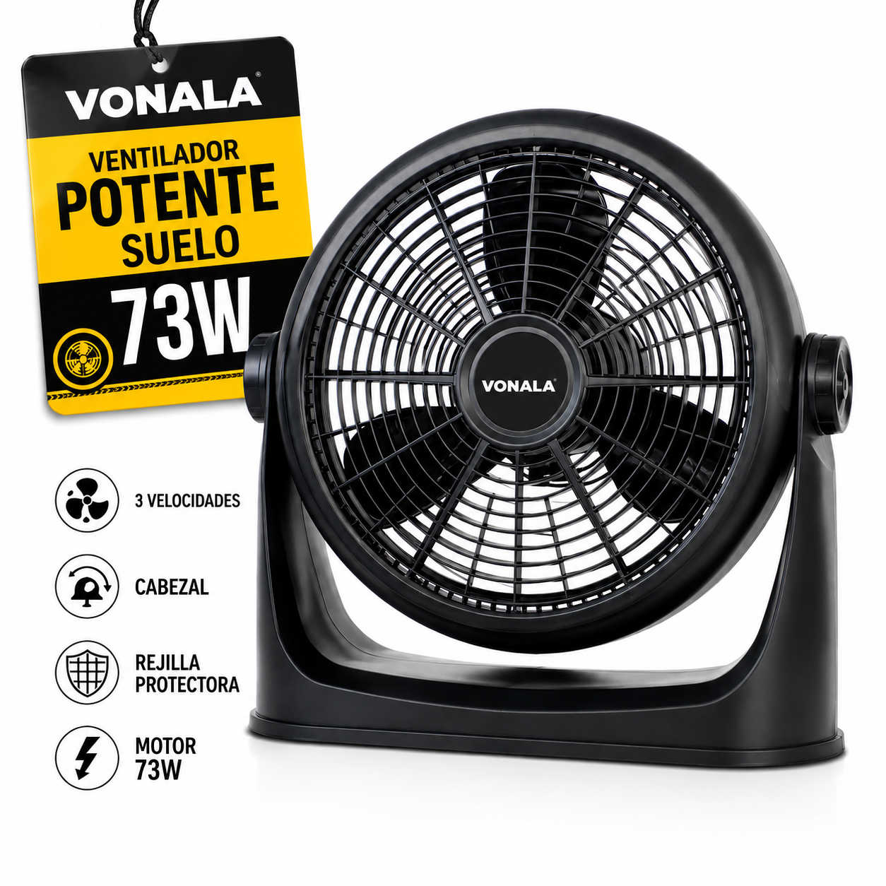 VONALA Ventilador de Suelo Potente para Hogar, Oficina y Espacios Amplios