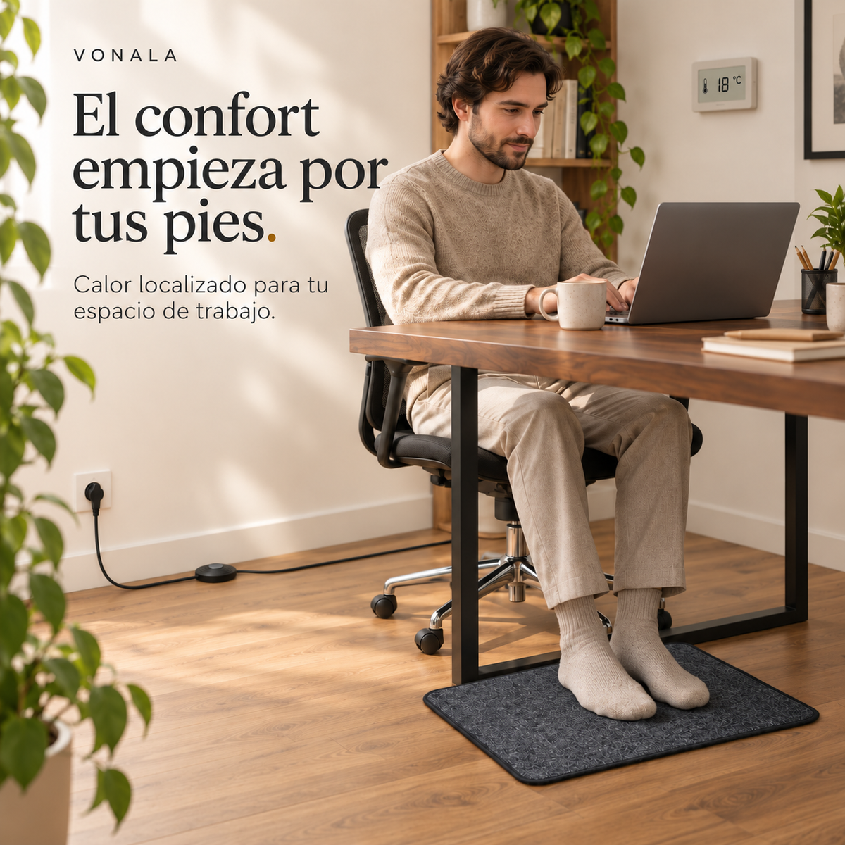 VONALA Alfombra calefactora eléctrica para pies — 3 tamaños