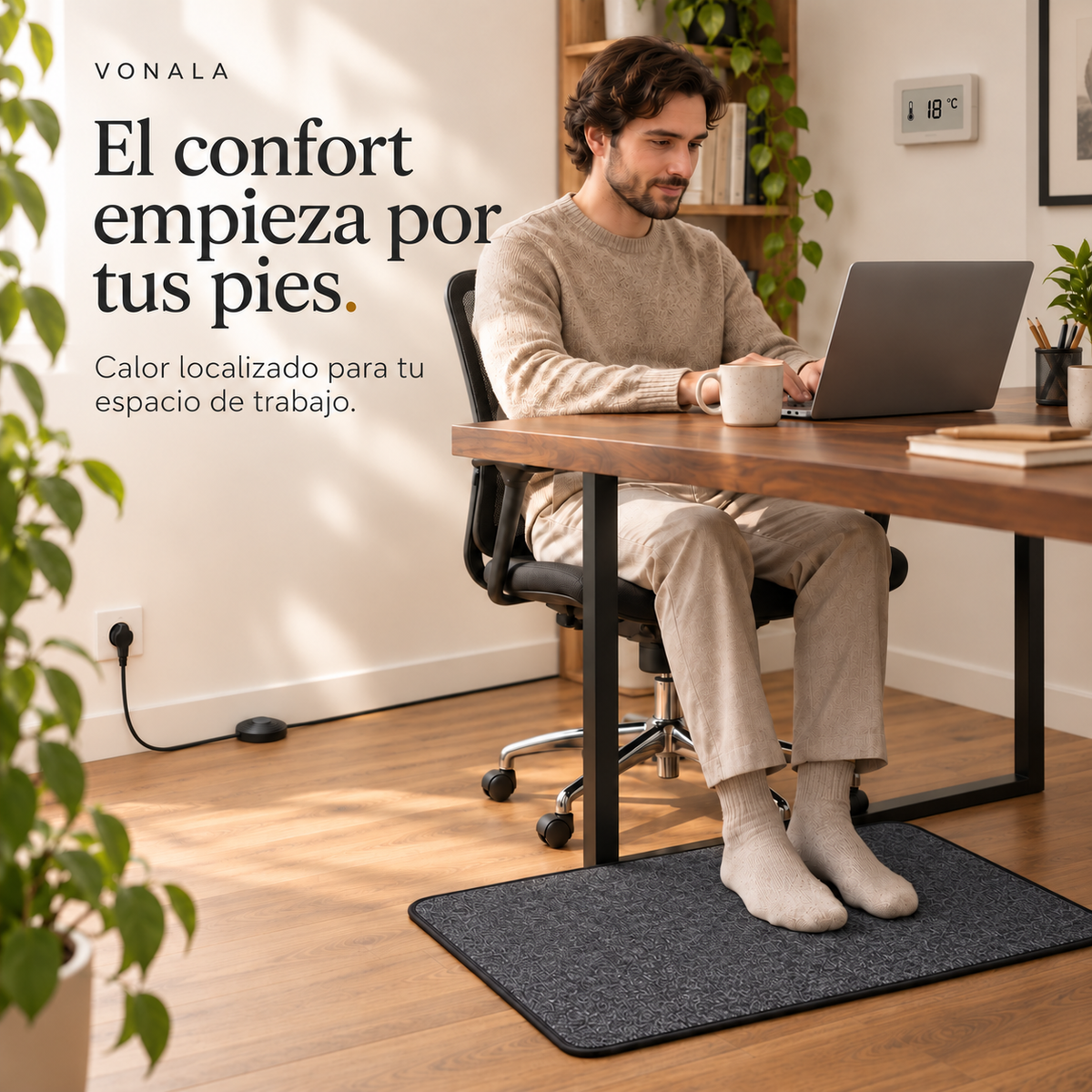 VONALA Alfombra calefactora eléctrica para pies — 3 tamaños