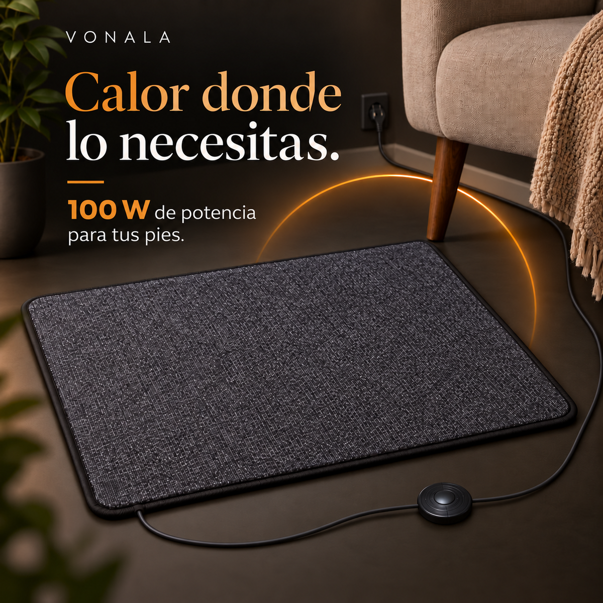 VONALA Alfombra calefactora eléctrica para pies — 3 tamaños