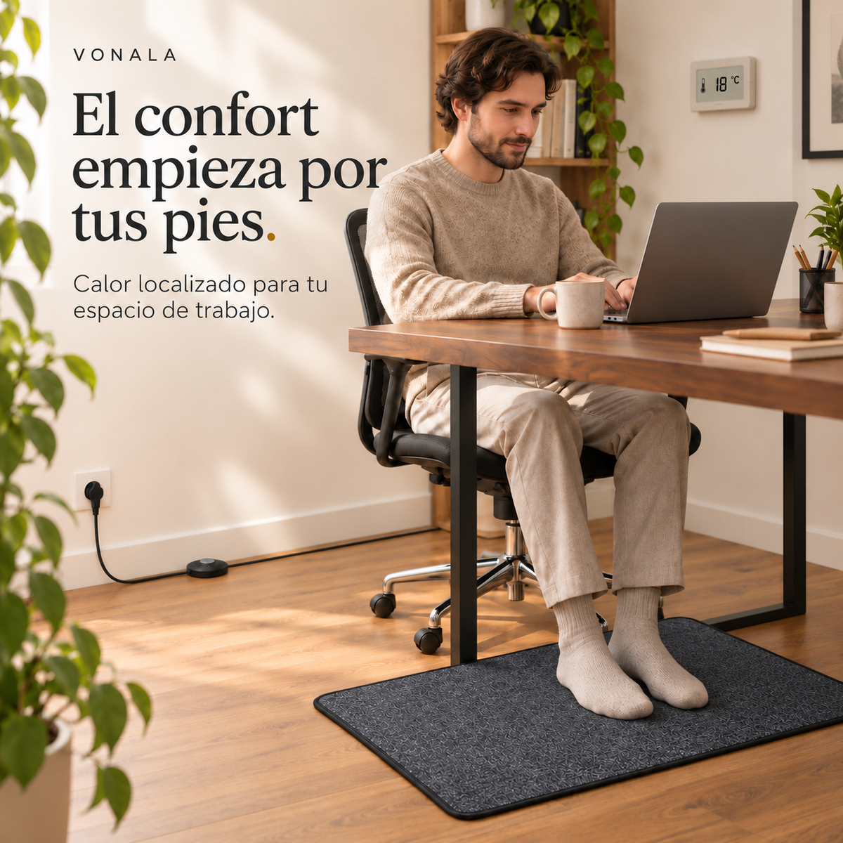 VONALA Alfombra calefactora eléctrica para pies — 3 tamaños