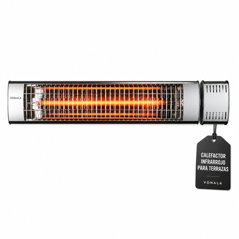 Calefactor Infrarrojo de Pared para Terrazas VONALA TERRAL C2000, 2000 W, Mando a Distancia, IPX5