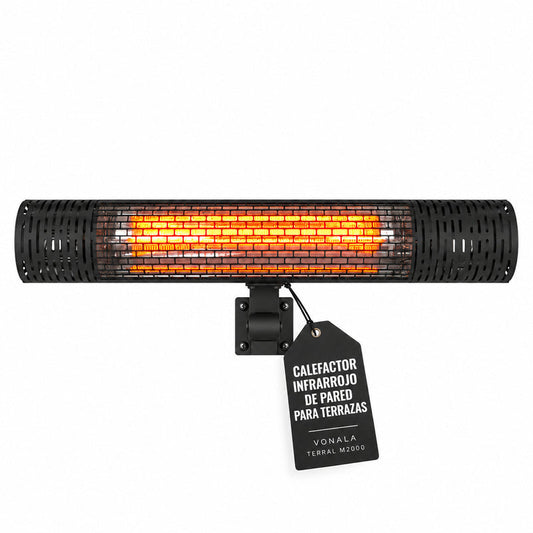 Calefactor Infrarrojo de Pared para Terrazas VONALA TERRAL M2000, 2000 W, Mando a Distancia, IPX5