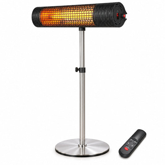 Calefactor Infrarrojo de Pie para Terrazas VONALA TERRAL M2000-S, 2000 W, Mando a Distancia, IPX5, Base Incluida