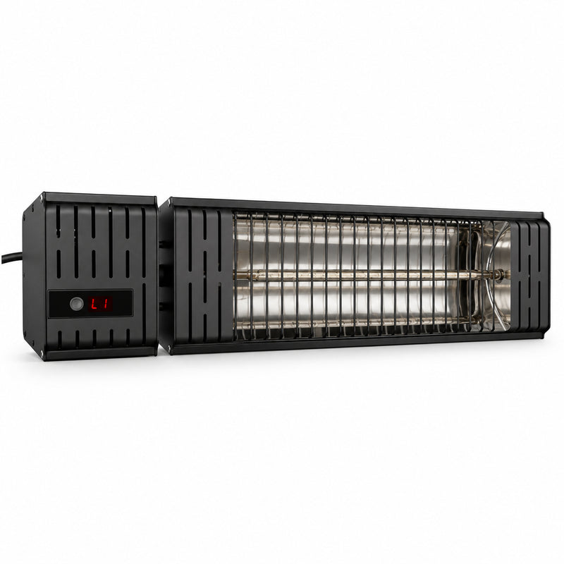 Vonala Power R 2000 W - Calefactor Eléctrico Infrarrojo de Pared con Mando, Estufa Halógena de Onda Corta para Terrazas de Hostelería, Patios y Jardines, Exterior Protegido